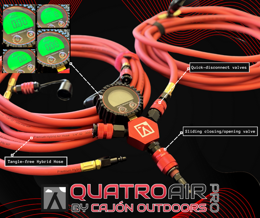 QuatroAir Pro: 4 Tyre Inflate/Deflate Hose Kit