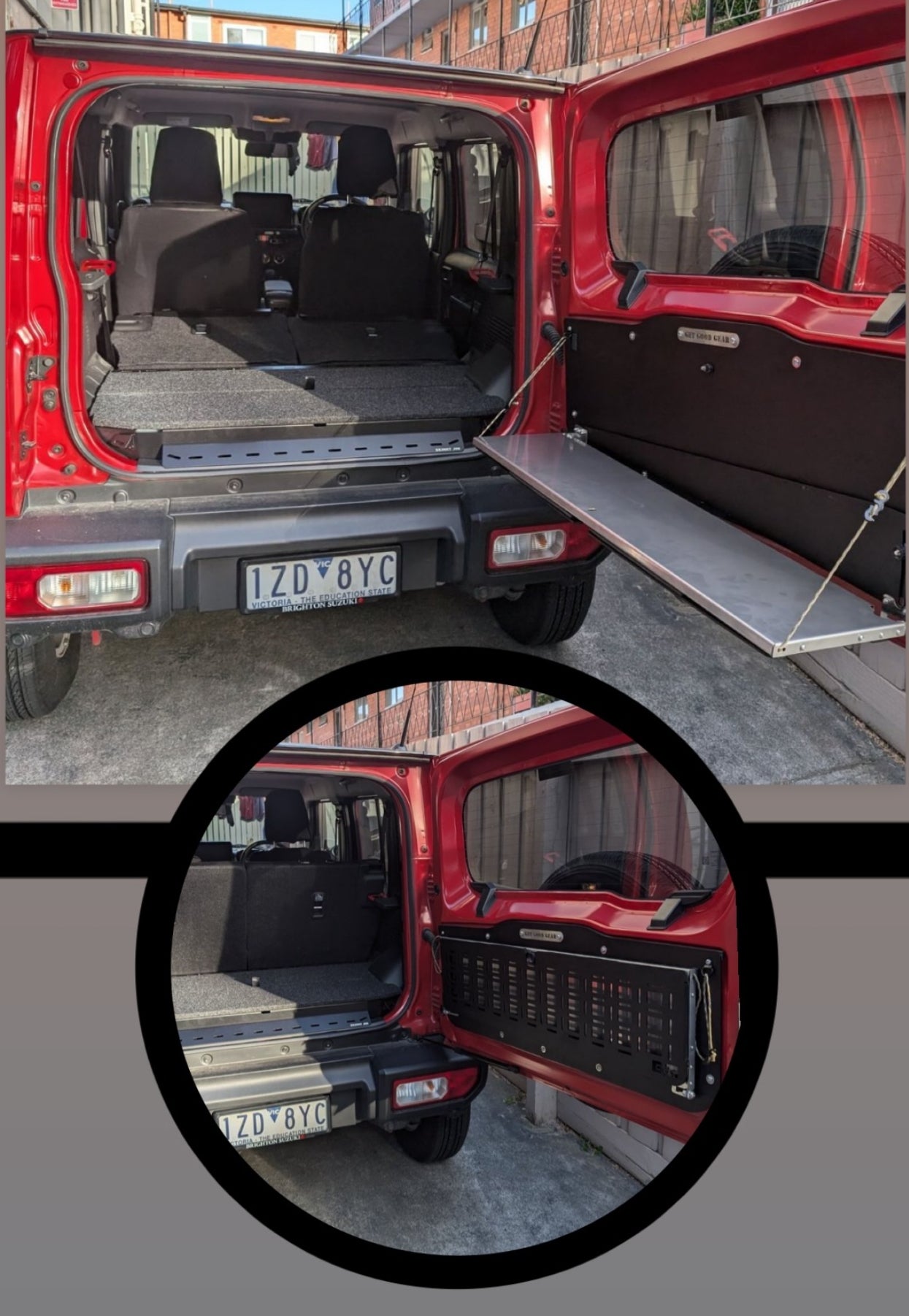 Jimny Rear Drop Down Table with M.O.L.L.E Panel (Suits 3 Door and 5 Door Models)