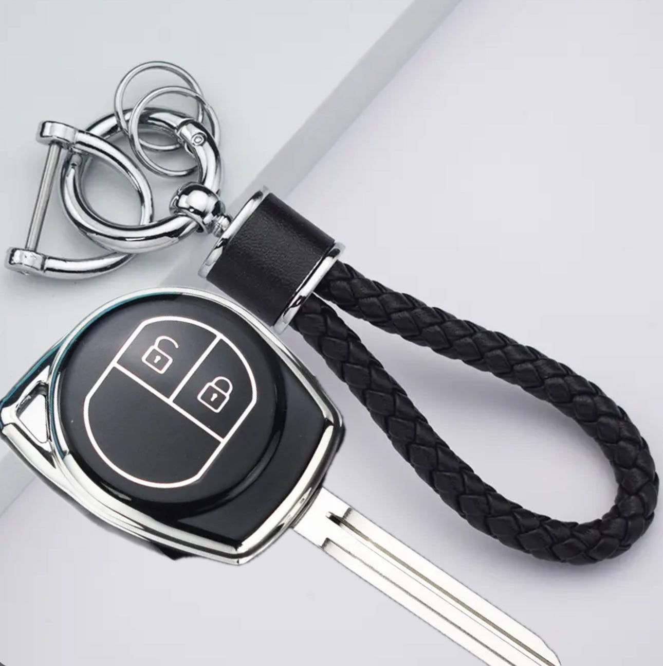 Key Cover with Decorative Keyring and Rope