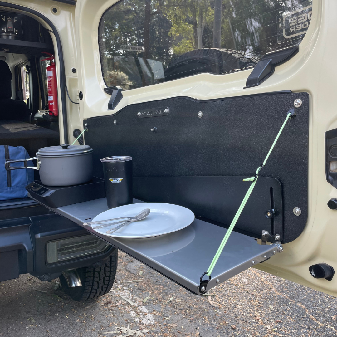 Jimny Rear Drop Down Table with M.O.L.L.E Panel (Suits 3 Door and 5 Door Models)