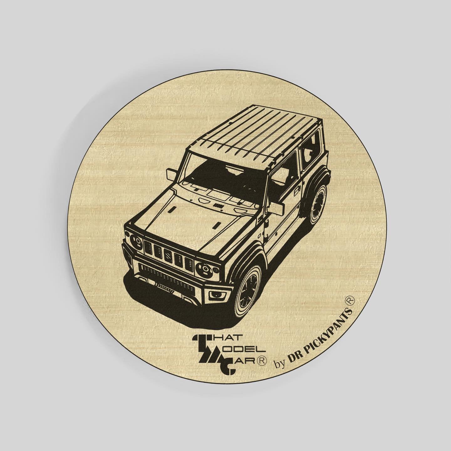 Jimny Timber Coasters (with Bonus Keyring)