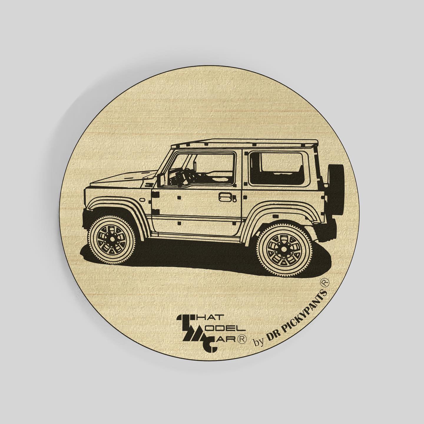 Jimny Timber Coasters (with Bonus Keyring)