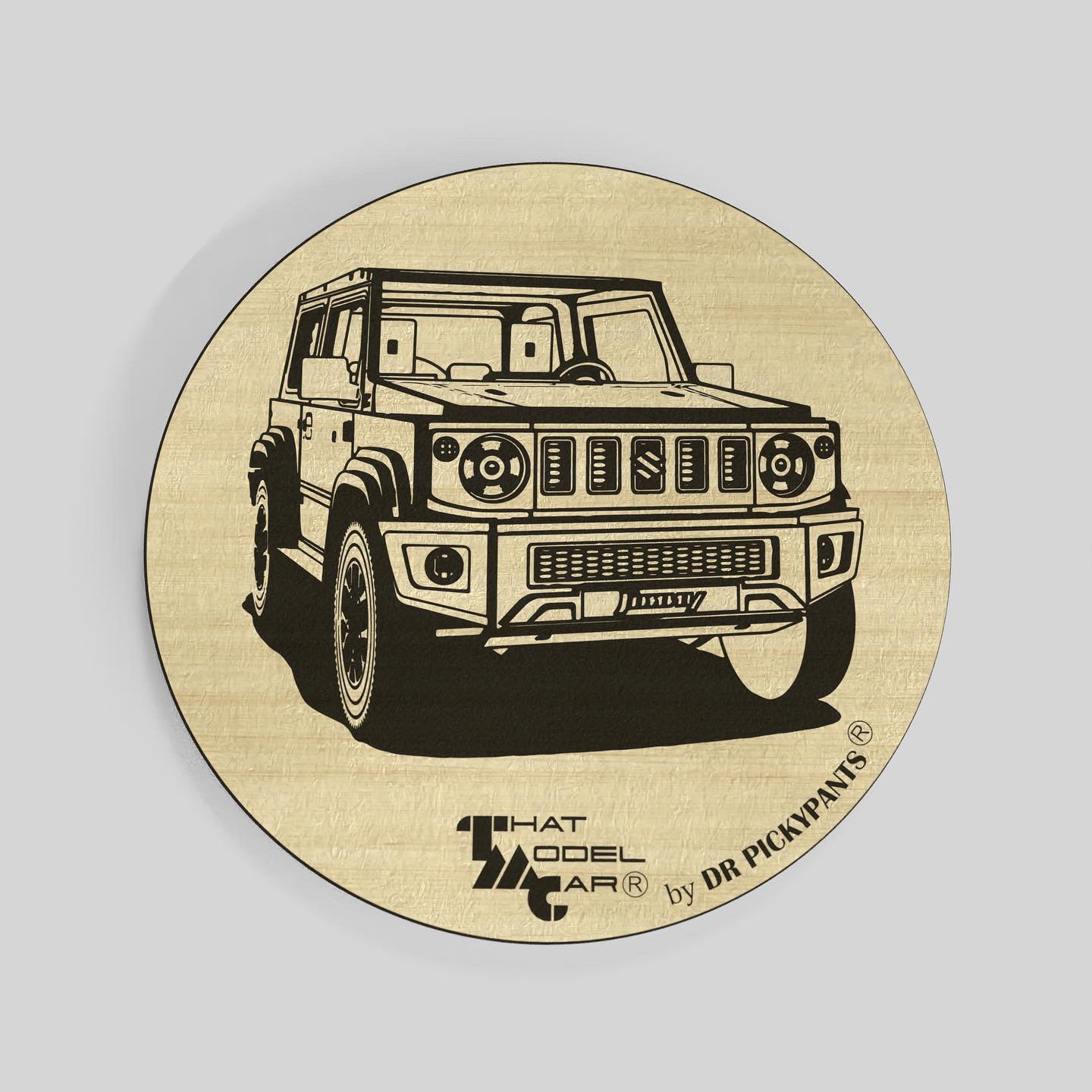 Jimny Timber Coasters (with Bonus Keyring)