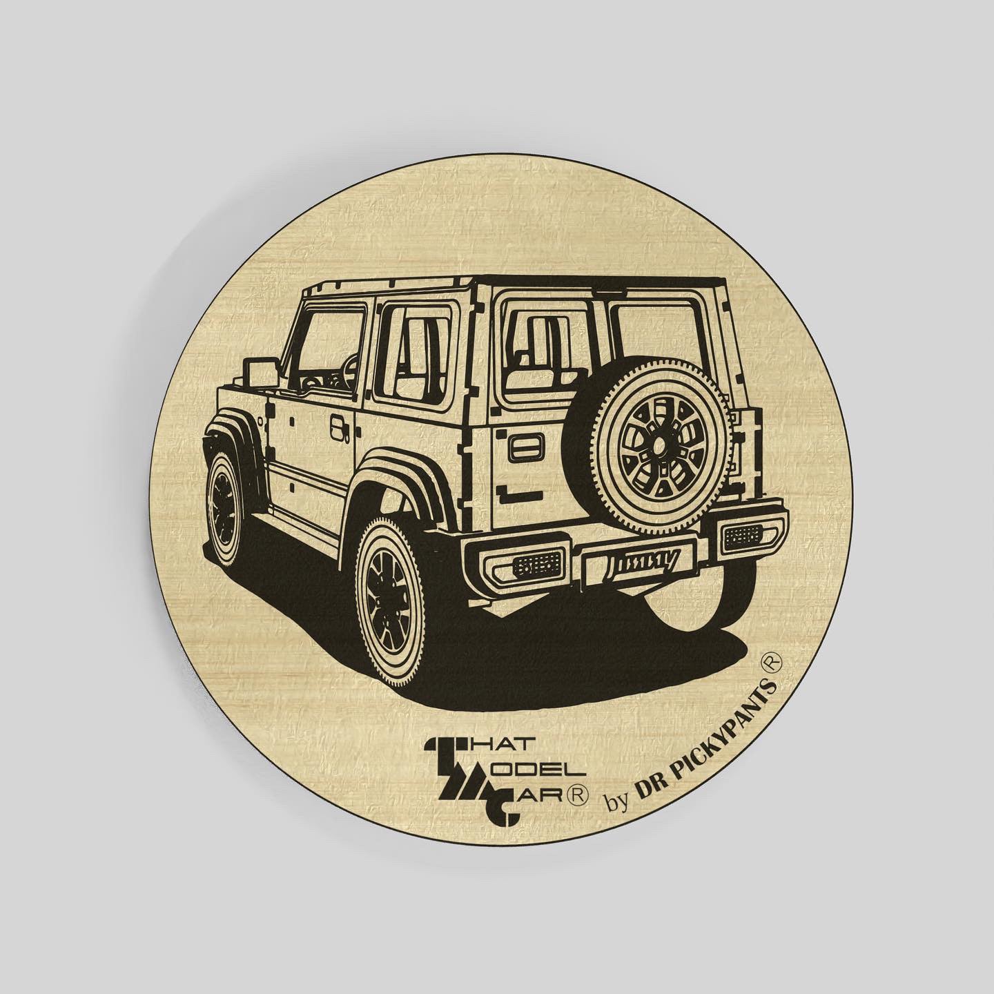 Jimny Timber Coasters (with Bonus Keyring)